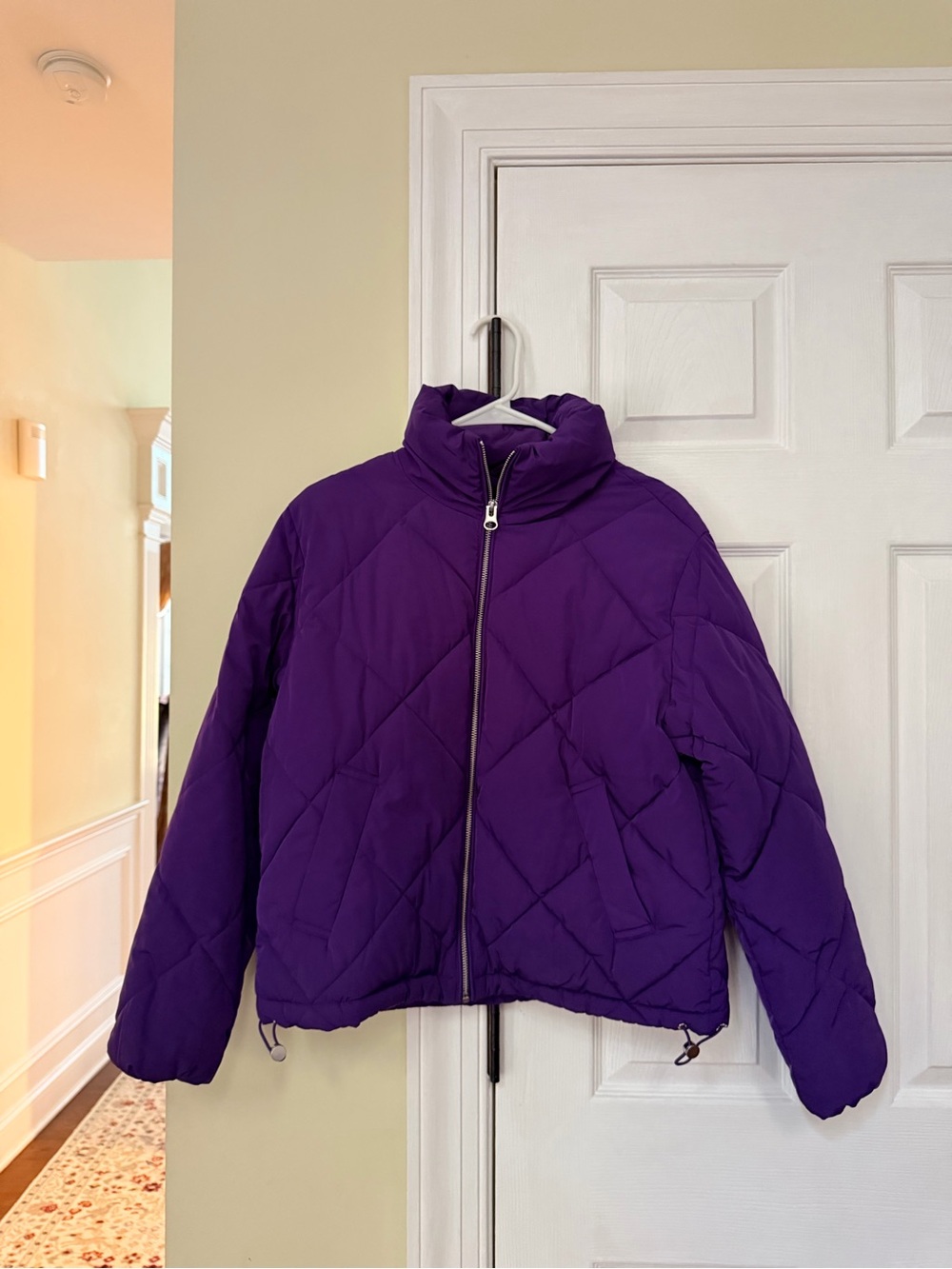 NEW NEVER WORN H&M Purple Quilted Puffer Jacket - Size XS
